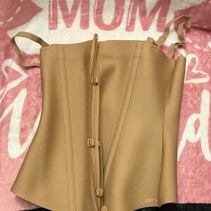 SKIMS Beige Corset “Waist Cincher”with straps, hooks, & zipper